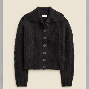 J. Crew Collared cable knit cardigan sweater